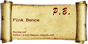 Pink Bence névjegykártya